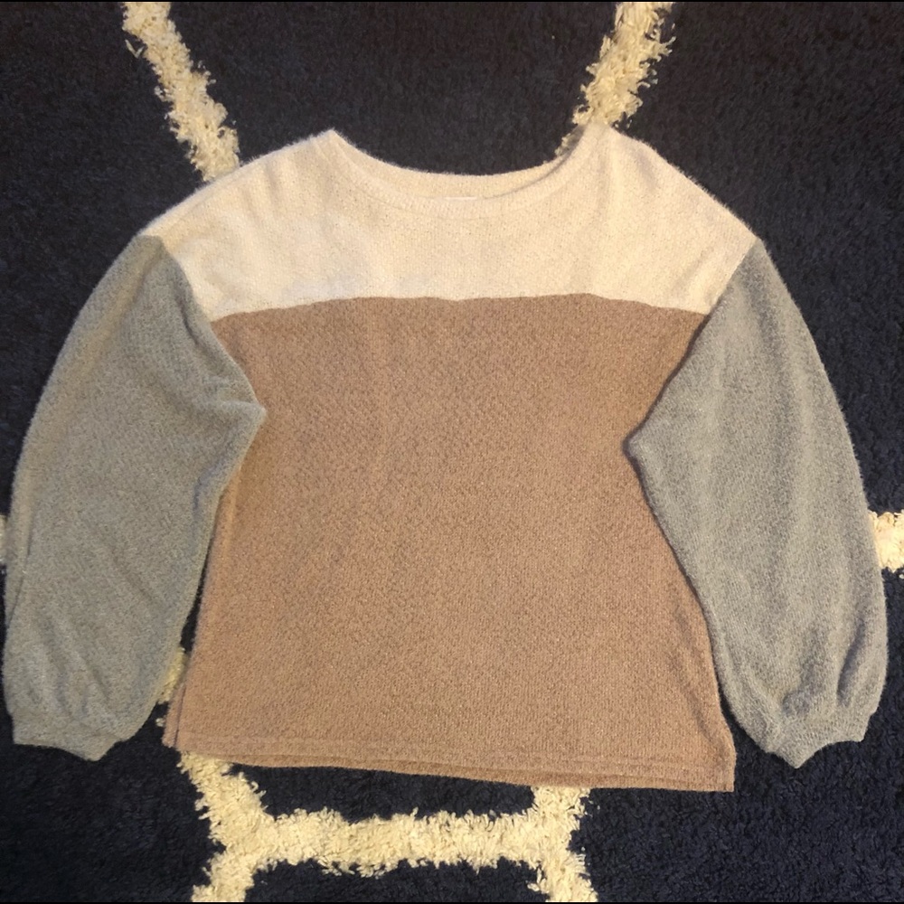 Pink Lily Color Block Sweater